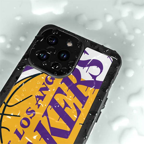 NBA Los Angeles Lakers Large Logo iPhone 15 Pro Waterproof Case